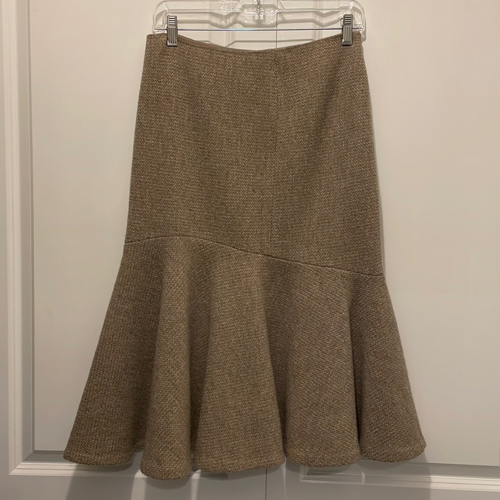 Ralph Lauren Black Label Beige Skirt with Ruffle Hem